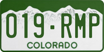 CO license plate 019RMP