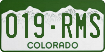 CO license plate 019RMS