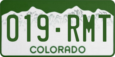 CO license plate 019RMT