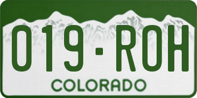 CO license plate 019ROH