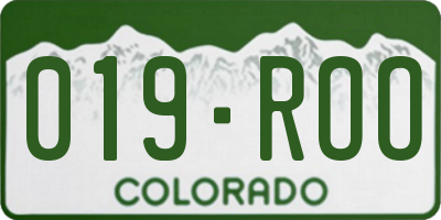 CO license plate 019ROO