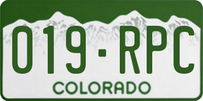 CO license plate 019RPC