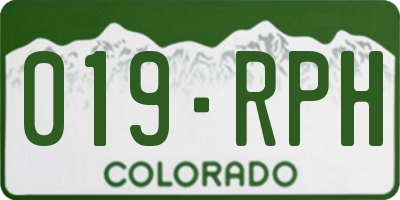 CO license plate 019RPH