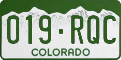 CO license plate 019RQC
