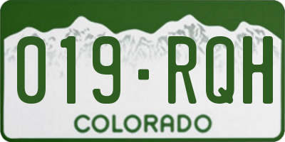 CO license plate 019RQH