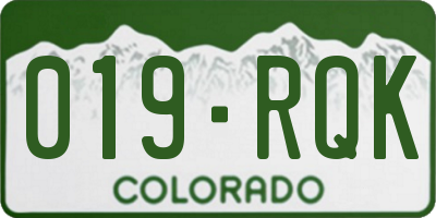 CO license plate 019RQK