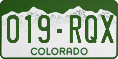 CO license plate 019RQX