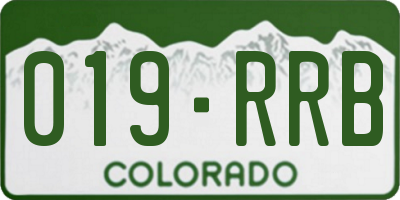 CO license plate 019RRB