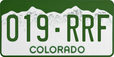 CO license plate 019RRF