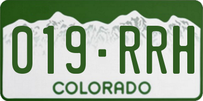 CO license plate 019RRH