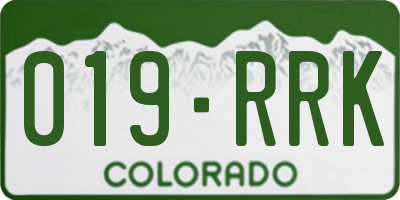 CO license plate 019RRK
