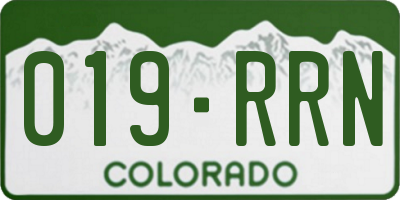 CO license plate 019RRN