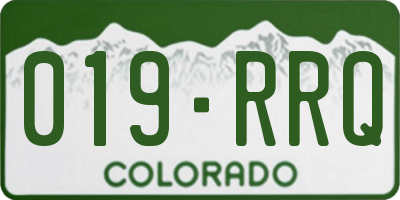 CO license plate 019RRQ