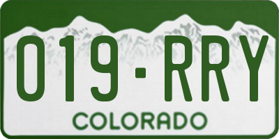 CO license plate 019RRY