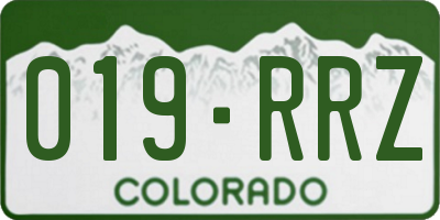 CO license plate 019RRZ