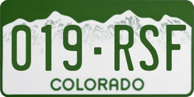 CO license plate 019RSF