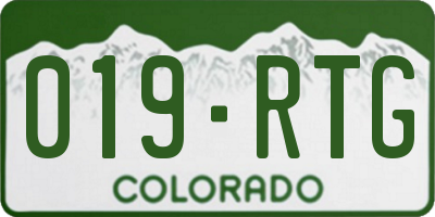 CO license plate 019RTG