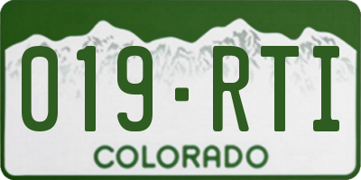 CO license plate 019RTI