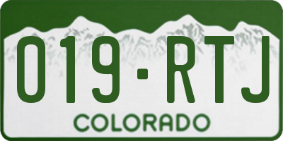 CO license plate 019RTJ