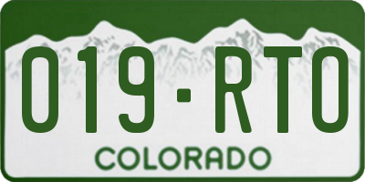 CO license plate 019RTO