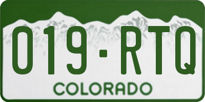 CO license plate 019RTQ