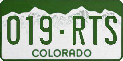 CO license plate 019RTS