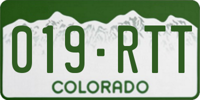 CO license plate 019RTT