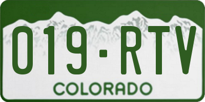 CO license plate 019RTV