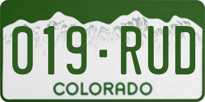 CO license plate 019RUD