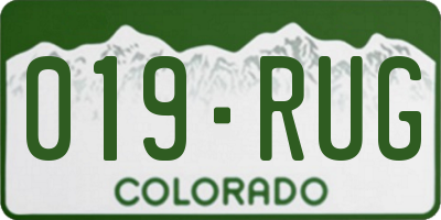 CO license plate 019RUG