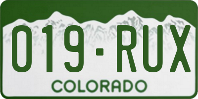 CO license plate 019RUX