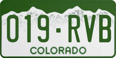 CO license plate 019RVB