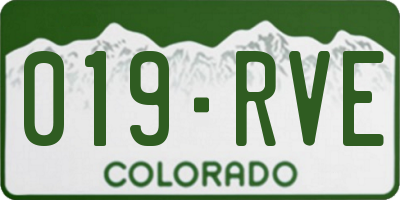 CO license plate 019RVE