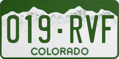 CO license plate 019RVF
