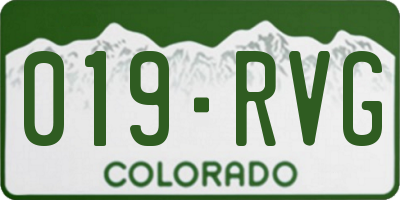 CO license plate 019RVG