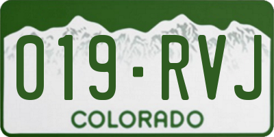 CO license plate 019RVJ