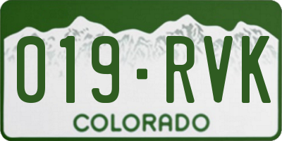 CO license plate 019RVK