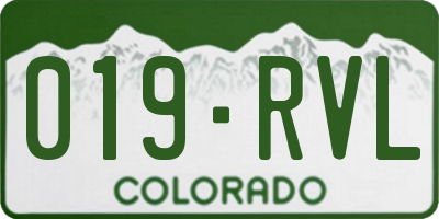 CO license plate 019RVL