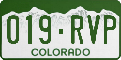 CO license plate 019RVP