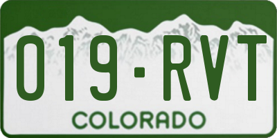 CO license plate 019RVT