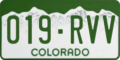 CO license plate 019RVV