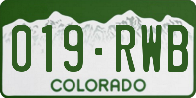 CO license plate 019RWB