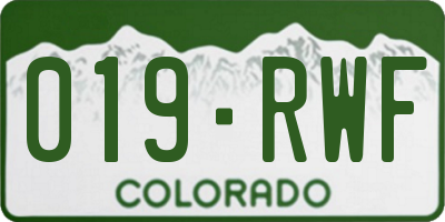 CO license plate 019RWF
