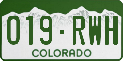CO license plate 019RWH