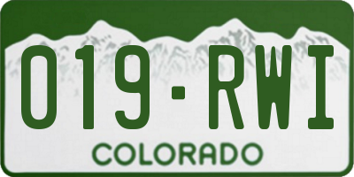 CO license plate 019RWI