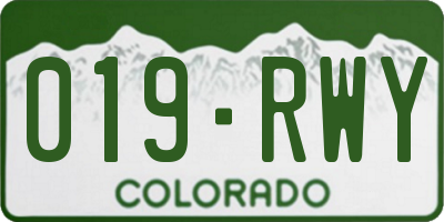 CO license plate 019RWY