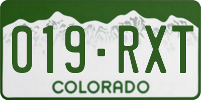 CO license plate 019RXT