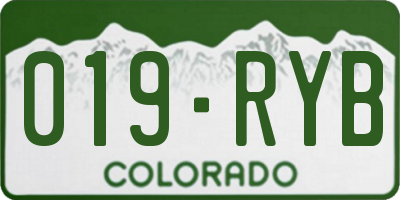 CO license plate 019RYB