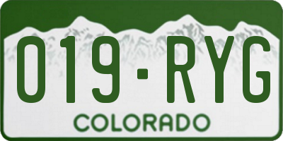 CO license plate 019RYG