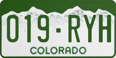 CO license plate 019RYH